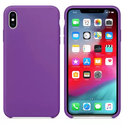 Microsonic Apple iPhone X Kılıf Liquid Lansman Silikon Menekşe Moru