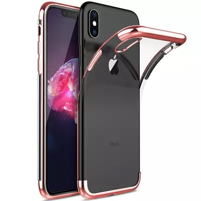 Microsonic Apple iPhone X Kılıf Skyfall Transparent Clear Rose Gold