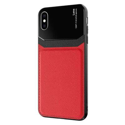 Microsonic Apple iPhone X Kılıf Uniq Leather Kırmızı