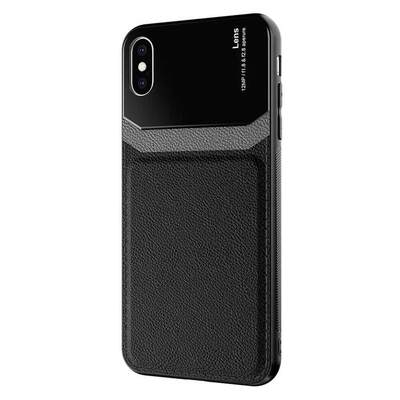 Microsonic Apple iPhone X Kılıf Uniq Leather Siyah