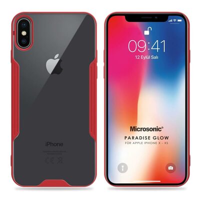 Microsonic Apple iPhone X Kılıf Paradise Glow Kırmızı