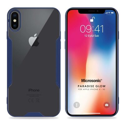 Microsonic Apple iPhone X Kılıf Paradise Glow Lacivert