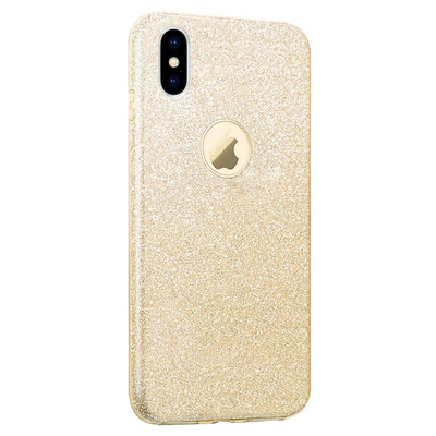 Microsonic Apple iPhone X Kılıf Sparkle Shiny Gold