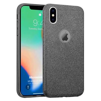 Microsonic Apple iPhone X Kılıf Sparkle Shiny Siyah