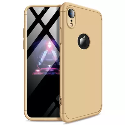 Microsonic Apple iPhone XR (6.1'') Kılıf Double Dip 360 Protective Gold