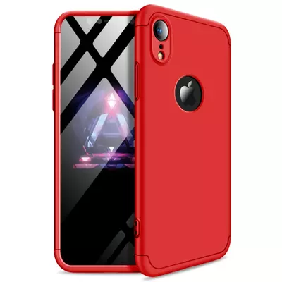 Microsonic Apple iPhone XR (6.1'') Kılıf Double Dip 360 Protective Kırmızı