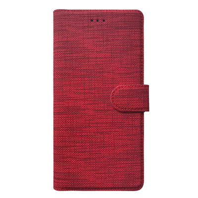 Microsonic Apple iPhone XR Kılıf Fabric Book Wallet Kırmızı