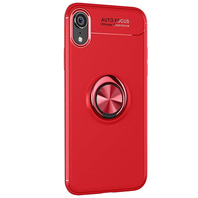 Microsonic Apple iPhone XR Kılıf Kickstand Ring Holder Kırmızı