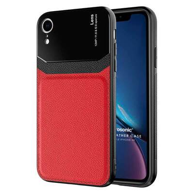 Microsonic Apple iPhone XR Kılıf Uniq Leather Kırmızı