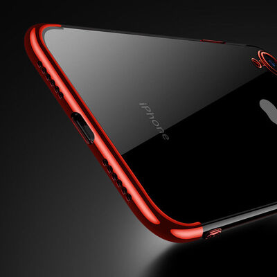 Microsonic Apple iPhone XR Kılıf Skyfall Transparent Clear Kırmızı