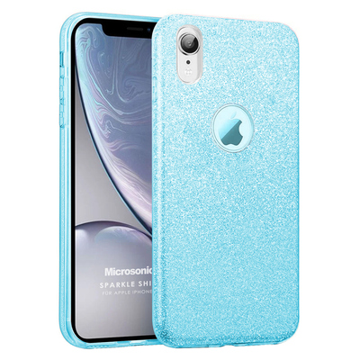 Microsonic Apple iPhone XR Kılıf Sparkle Shiny Mavi
