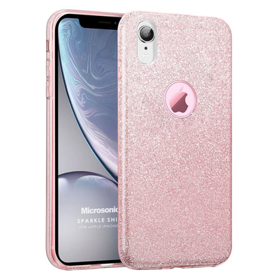 Microsonic Apple iPhone XR Kılıf Sparkle Shiny Rose Gold