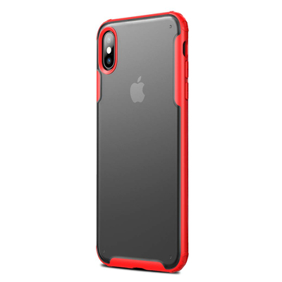 Microsonic Apple iPhone XS Kılıf Frosted Frame Kırmızı