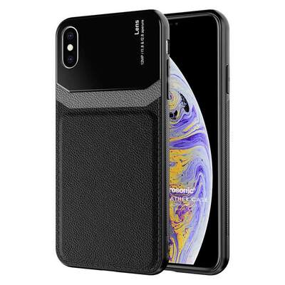 Microsonic Apple iPhone XS Kılıf Uniq Leather Siyah