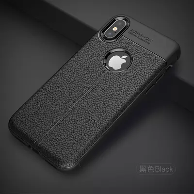 Microsonic Apple iPhone XS Max (6.5'') Kılıf Deri Dokulu Silikon Siyah