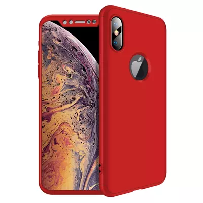 Microsonic Apple iPhone XS Max (6.5'') Kılıf Double Dip 360 Protective Kırmızı