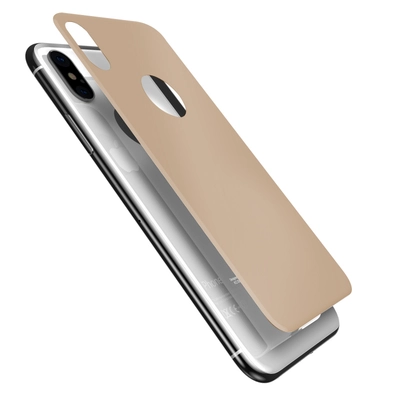 Microsonic Apple iPhone XS Max Arka Tam Kaplayan Temperli Cam Koruyucu Gold