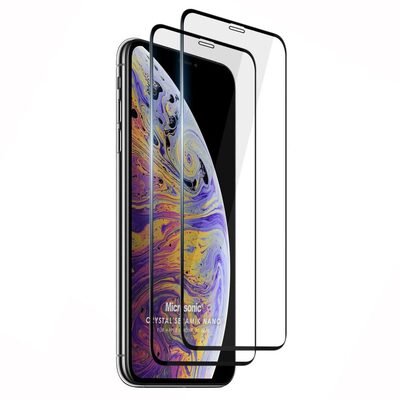 Microsonic Apple iPhone XS Max Crystal Seramik Nano Ekran Koruyucu Siyah (2 Adet)