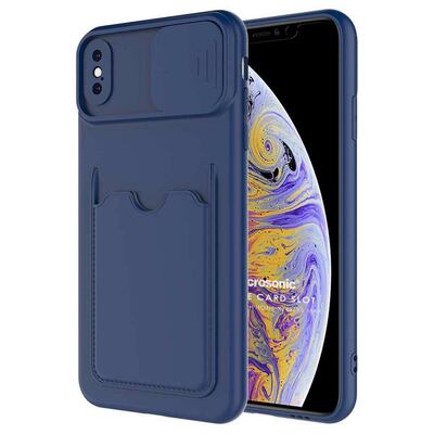 Microsonic Apple iPhone XS Max Kılıf Inside Card Slot Lacivert