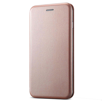 Microsonic Apple iPhone XS Max Kılıf Slim Leather Design Flip Cover Rose Gold