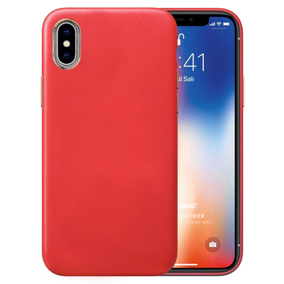 Microsonic Apple iPhone XS Max Kılıf Luxury Leather Kırmızı