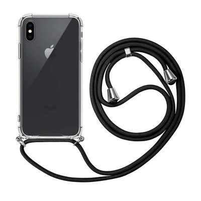 Microsonic Apple iPhone XS Kılıf Neck Lanyard Siyah