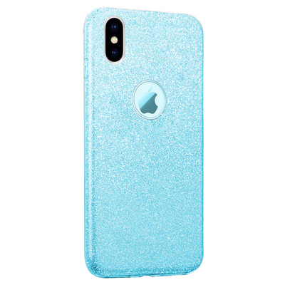 Microsonic Apple iPhone XS Kılıf Sparkle Shiny Mavi