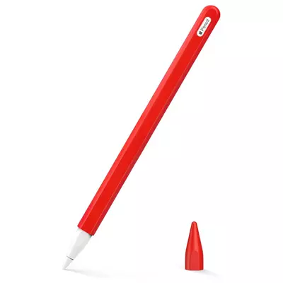 Microsonic Apple Pencil (2. nesil) Kılıf Mat Silikon V2 Kırmızı