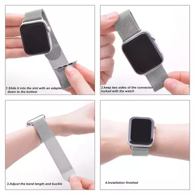 Microsonic Apple Watch 1 38mm Milanese Loop Kordon Siyah