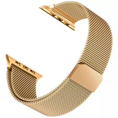 Microsonic Apple Watch 1 42mm Milanese Loop Version 3 Kordon Gold