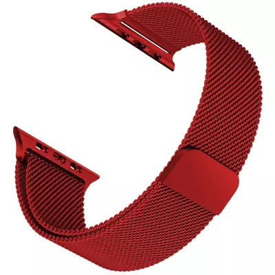 Microsonic Apple Watch 1 42mm Milanese Loop Version 3 Kordon Koyu Kırmızı