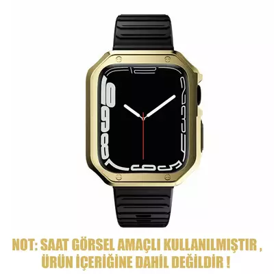 Microsonic Apple Watch 4 40mm Kordon Fullbody Quadra Resist Siyah Gold