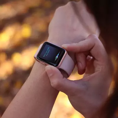 Microsonic Apple Watch 42mm Silikon Kordon Pembe