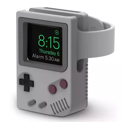 Microsonic Apple Watch 6 44mm Masaüstü Şarj Standı Gameboy Gri