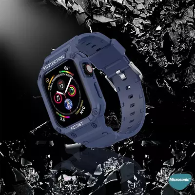Microsonic Apple Watch 7 41mm Kordon Single Apex Resist Koyu Gri
