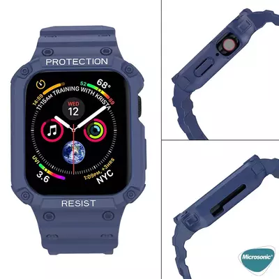 Microsonic Apple Watch 7 41mm Kordon Single Apex Resist Şeffaf