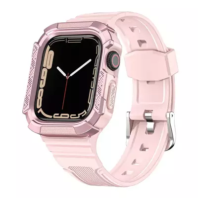 Microsonic Apple Watch 8 41mm Kordon Dual Apex Resist Pembe