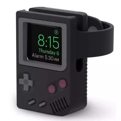 Microsonic Apple Watch 8 41mm Masaüstü Şarj Standı Gameboy Siyah