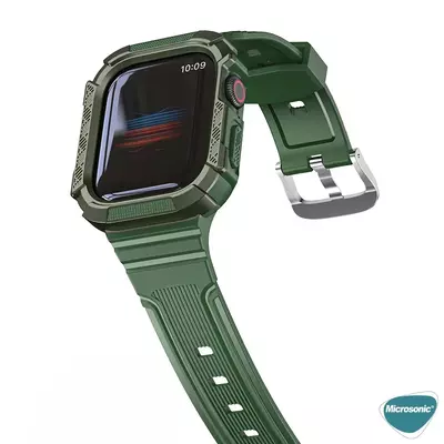 Microsonic Apple Watch 8 45mm Kordon Dual Apex Resist Pembe