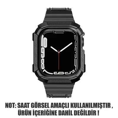 Microsonic Apple Watch 8 45mm Kordon Dual Apex Resist Siyah Kırmızı