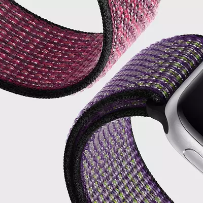 Microsonic Apple Watch SE 2022 40mm Hasırlı Kordon Woven Sport Loop Sarı