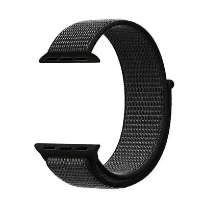 Microsonic Apple Watch SE 2022 40mm Hasırlı Kordon Woven Sport Loop Siyah