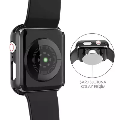 Microsonic Apple Watch SE 2022 40mm Kılıf Matte Premium Slim WatchBand Koyu Yeşil