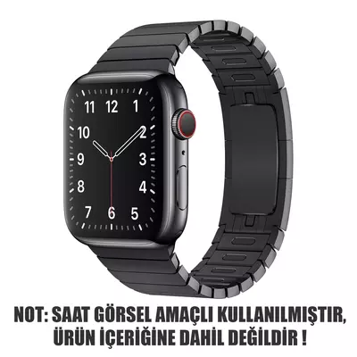 Microsonic Apple Watch SE 2022 40mm Kordon Link Bracelet Band Siyah