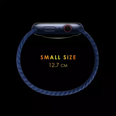 Microsonic Apple Watch SE 2022 40mm Kordon, (Small Size, 127mm) Braided Solo Loop Band Açık Yeşil