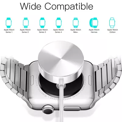Microsonic Apple Watch SE 2022 40mm Masaüstü Manyetik Şarj Cihazı Beyaz