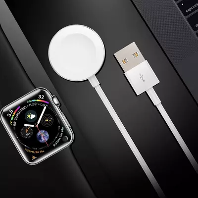 Microsonic Apple Watch SE 2022 40mm Masaüstü Manyetik Şarj Cihazı Beyaz