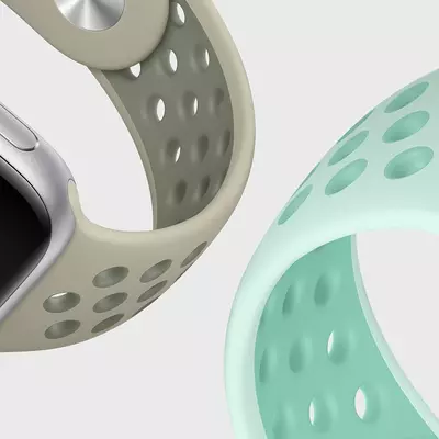 Microsonic Apple Watch SE 2022 40mm Rainbow Sport Band Kordon Siyah Yeşil