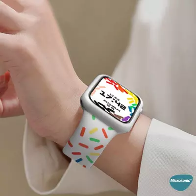 Microsonic Apple Watch SE 2022 40mm Silikon Kordon V2 Pride Edition Siyah