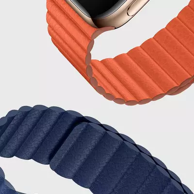 Microsonic Apple Watch SE 2022 40mm Twist Leather Loop Kordon Lacivert
